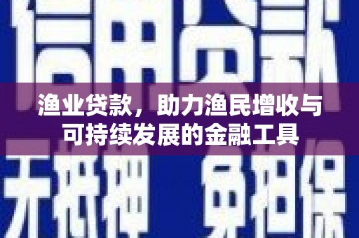 惠安渔业贷款，助力渔民增收与可持续发展的金融工具
