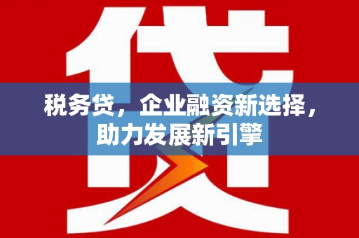荔湾税务贷，企业融资新选择，助力发展新引擎