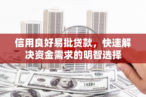 宝兴信用良好易批贷款，快速解决资金需求的明智选择