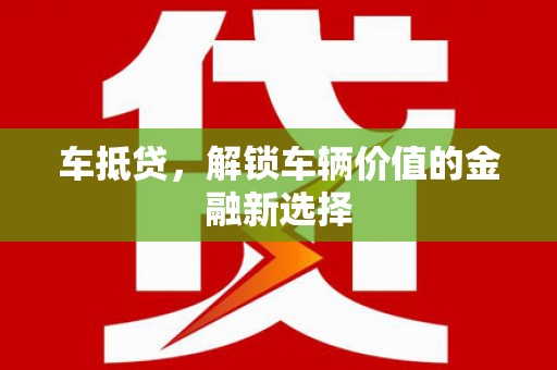林园车抵贷，解锁车辆价值的金融新选择