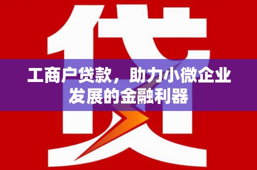 四会工商户贷款，助力小微企业发展的金融利器