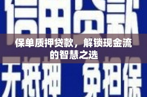 思南保单质押贷款，解锁现金流的智慧之选
